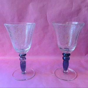 Antique thick large glass goblets